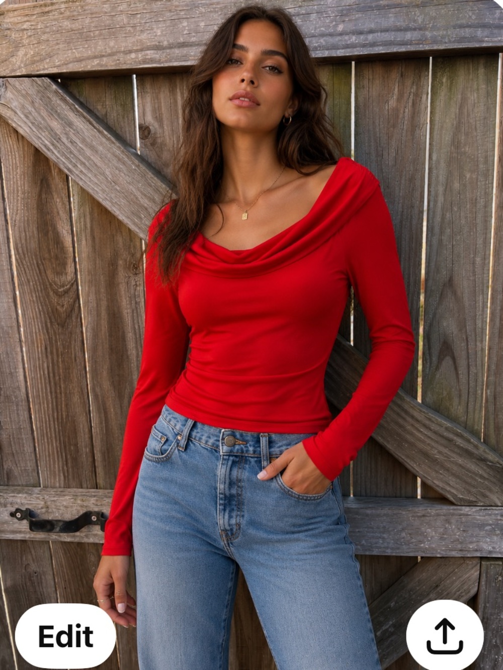 Lafayette 148 New York Vibrant Red Top